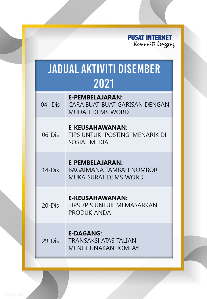 Aktiviti Dec 2021