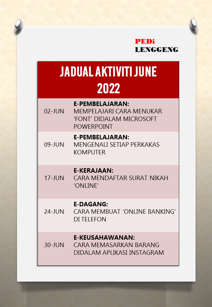 JADUAL AKTIVITI JUN 2022