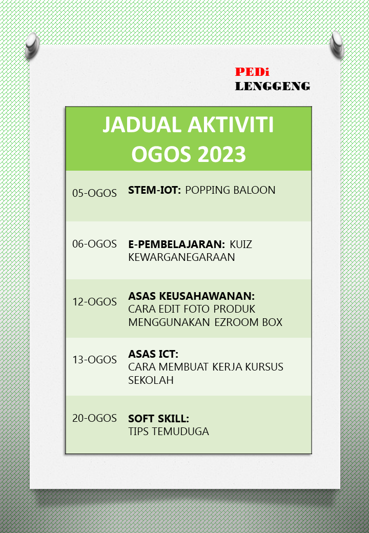 JADUAL AKTIVITI OGOS 2023