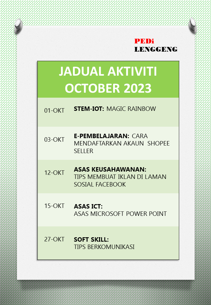 JADUAL AKTIVITI 100