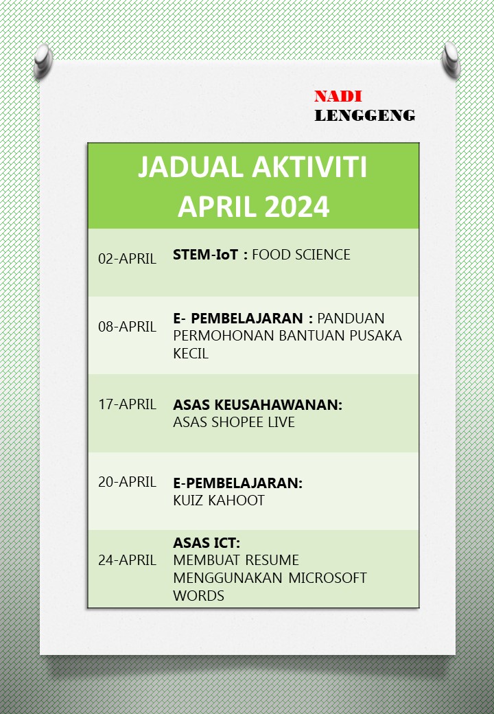JADUAL AKTIVITI APRIL 2024