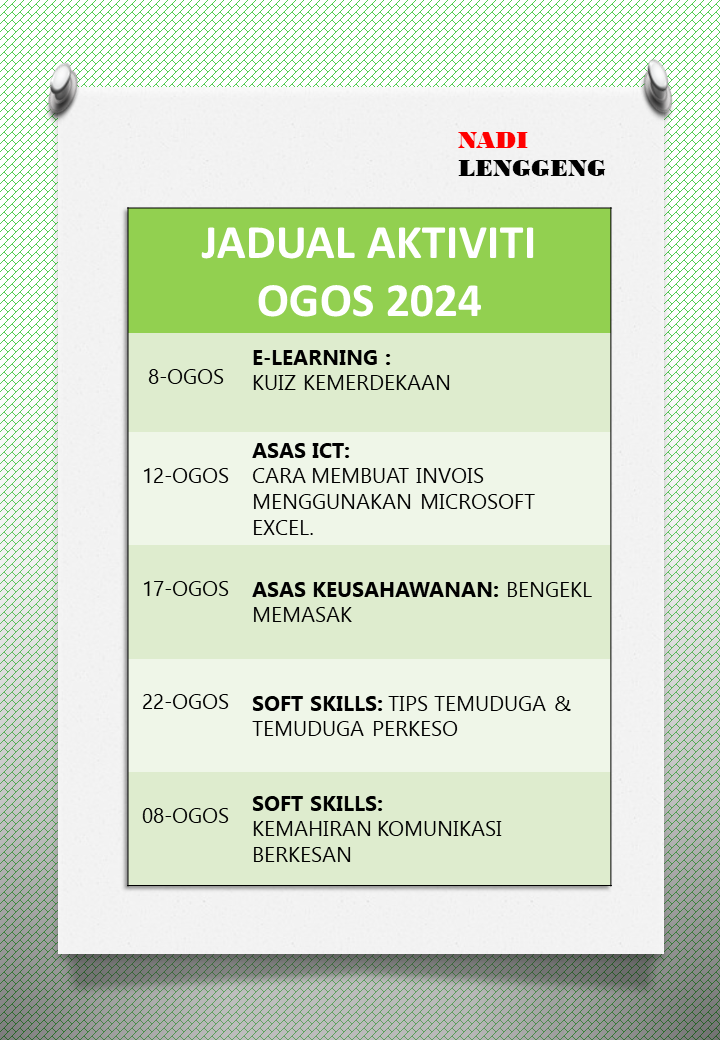 JADUAL AKTIVITI OGOS 2024