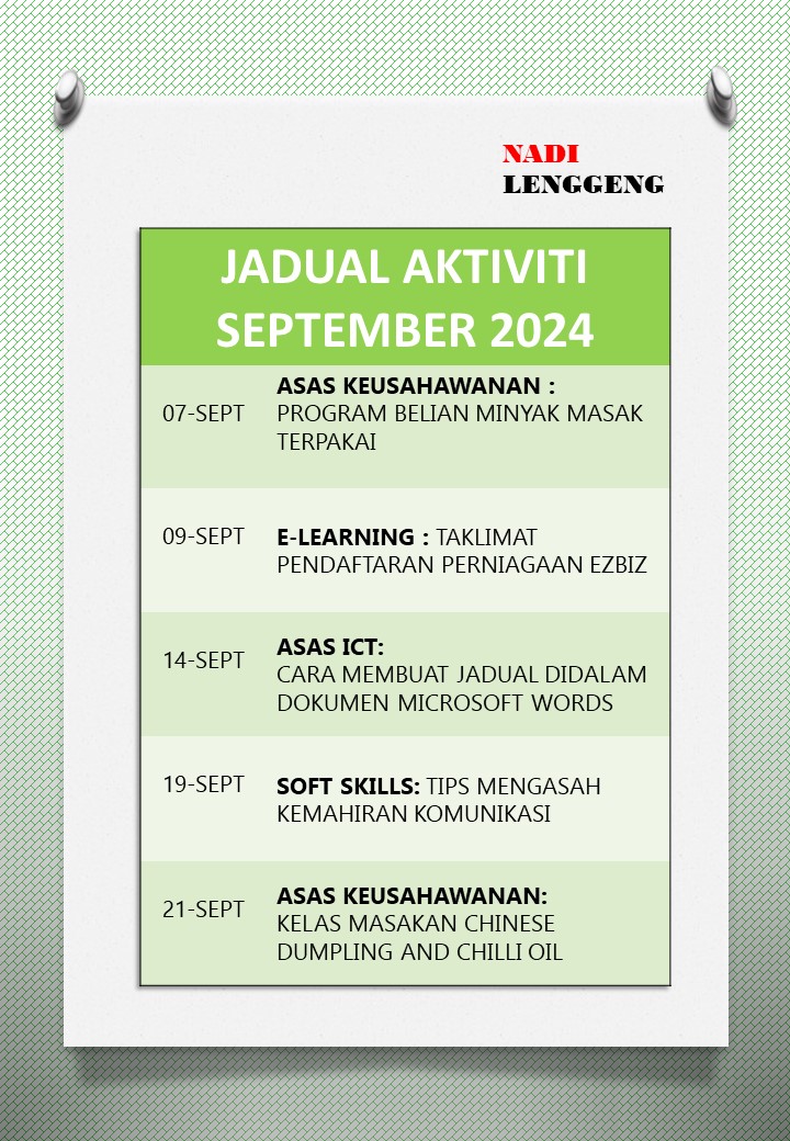 JADUAL AKTIVITI SEPTEMBER 2024