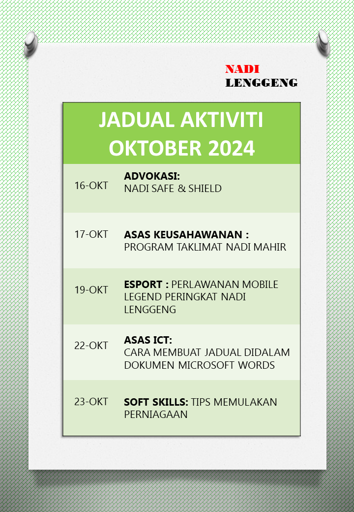 JADUAL AKTIVITI OKT